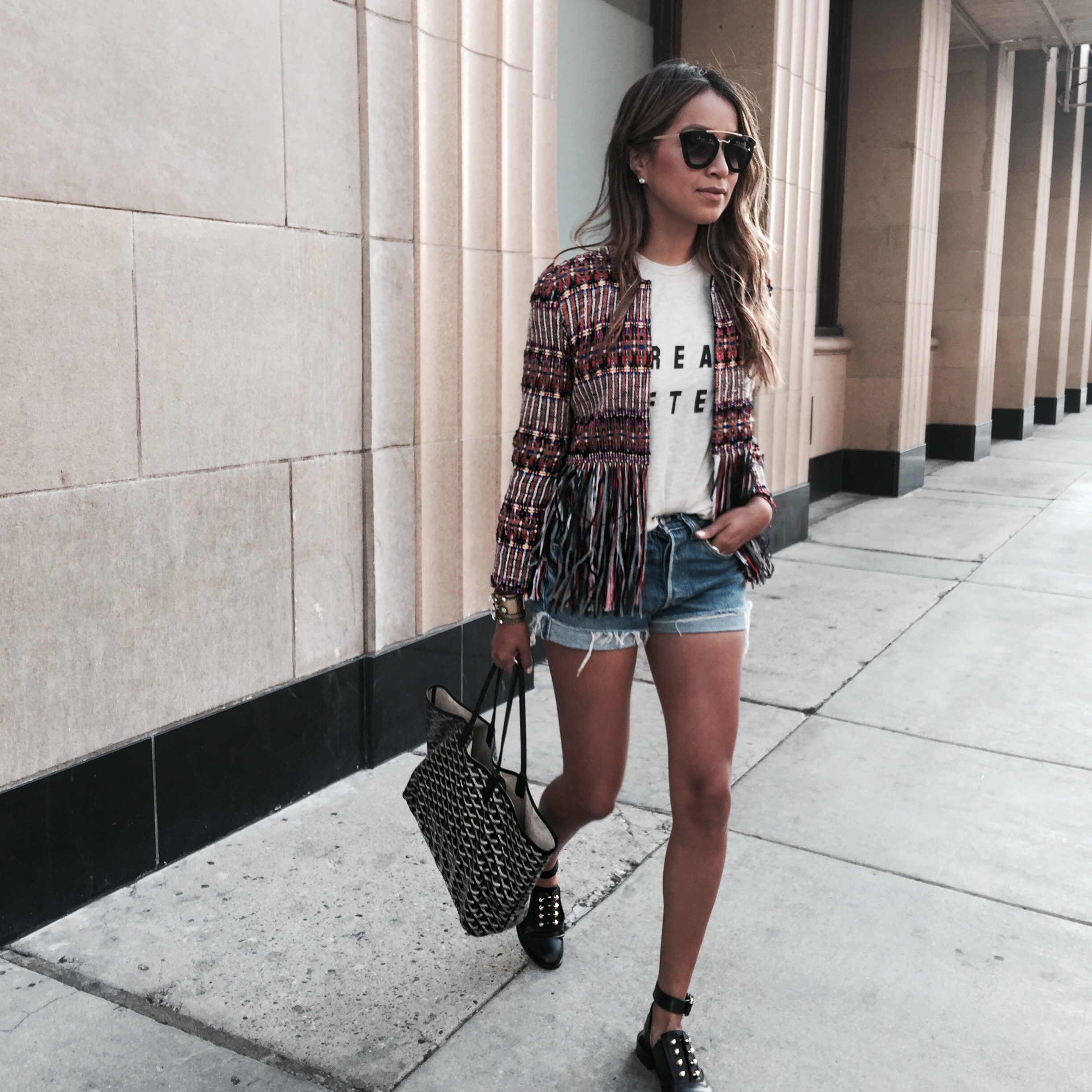 Denim cutoffs are in style for summer Denim cutoffs are in style